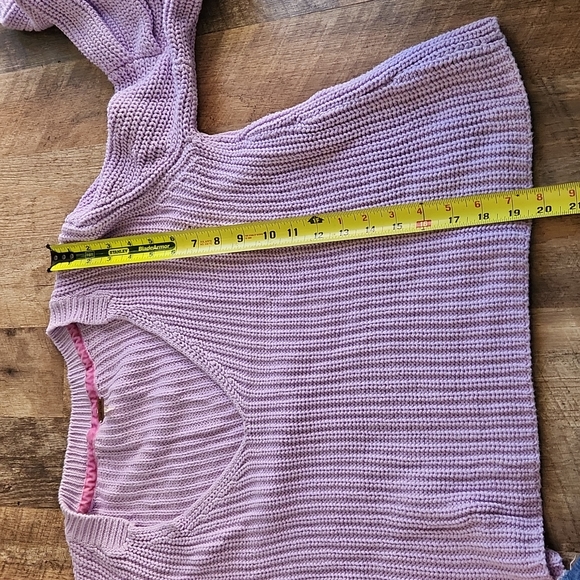 Free People Damsel Purple Bell Sleeve Sweater Size Medium - Picture 9 of 15
